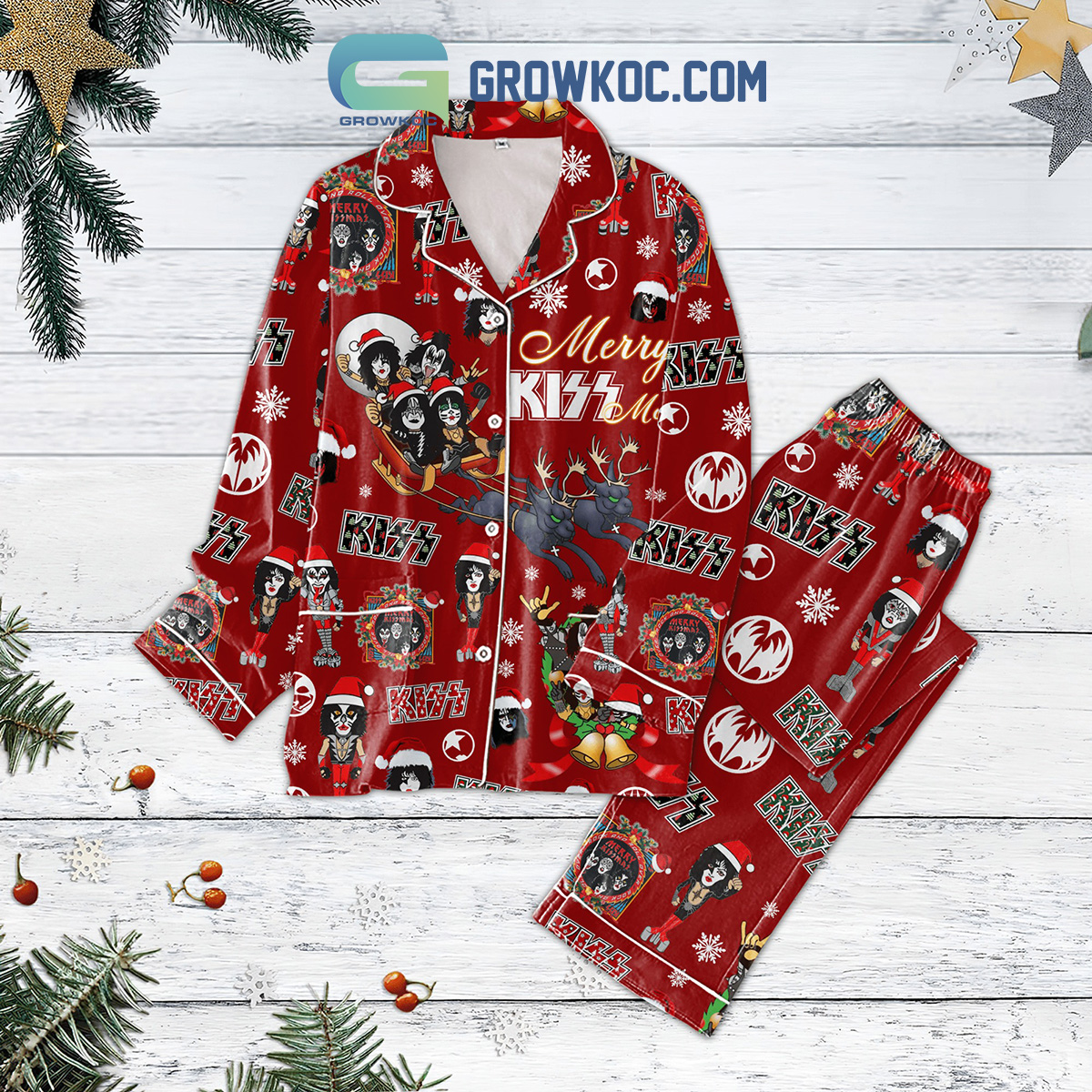 Kiss Merry Christmas Pajamas Set2B1 NZJLR