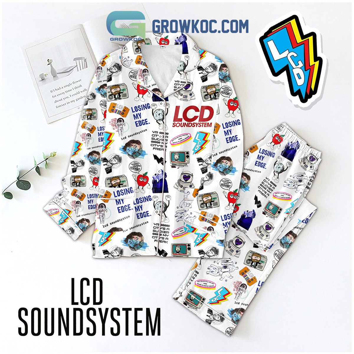 LCD Soundsystem Losing My Edge Polyester Pajamas Set2B1 pQJ2G