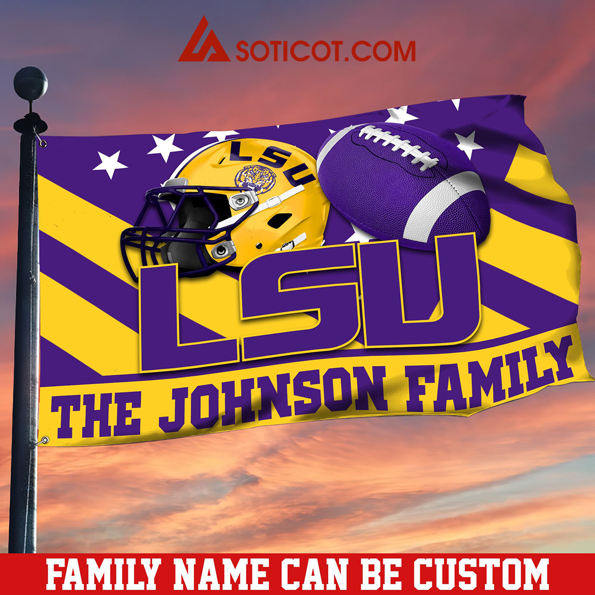 LSU Tigers Family Name Personalized House Garden Flags2B1 PNrOt