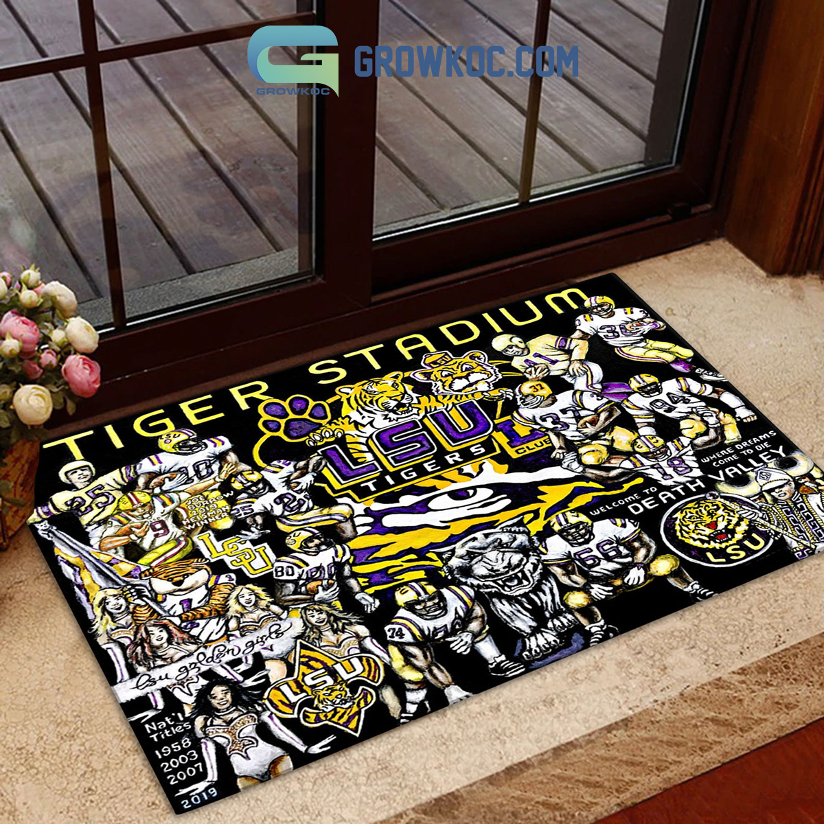 LSU Tigers Football History Legend Doormat2B1 yNySs