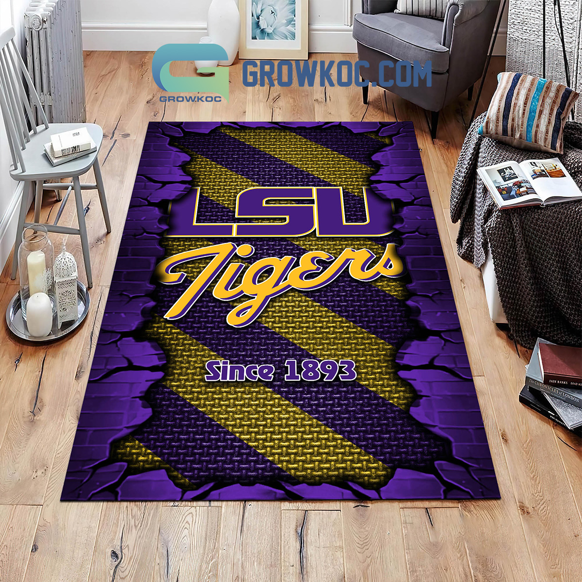 LSU Tigers Football Team Living Room Rug2B1 DBaQG