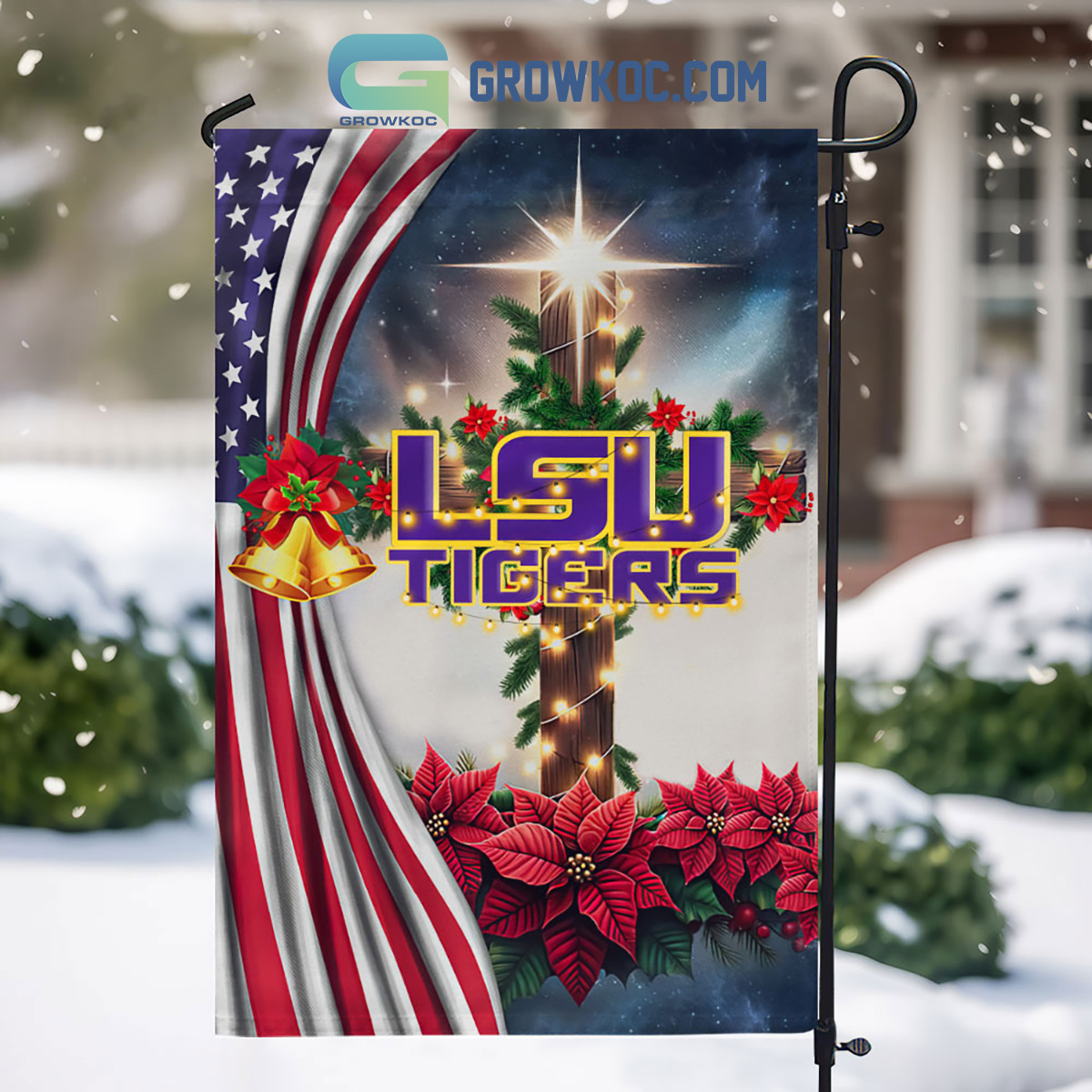 LSU Tigers NCAA Jesus Christmas House Garden Flags2B1 Wnpwb