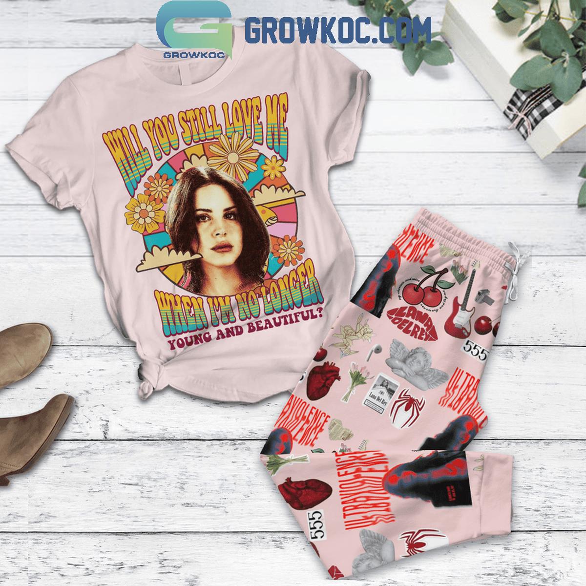 Lana Del Rey Will You Still Love Me When Im Not Young Fleece Pajamas Set 1 JUYxZ