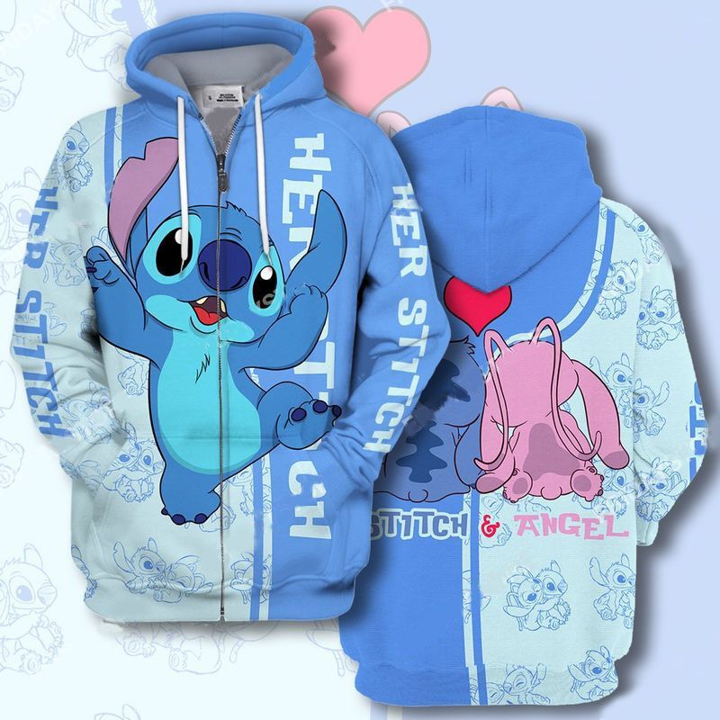 Las Her Stitch Adorable Couple All Over Print 3d Zip Hoodie 9ad088 0