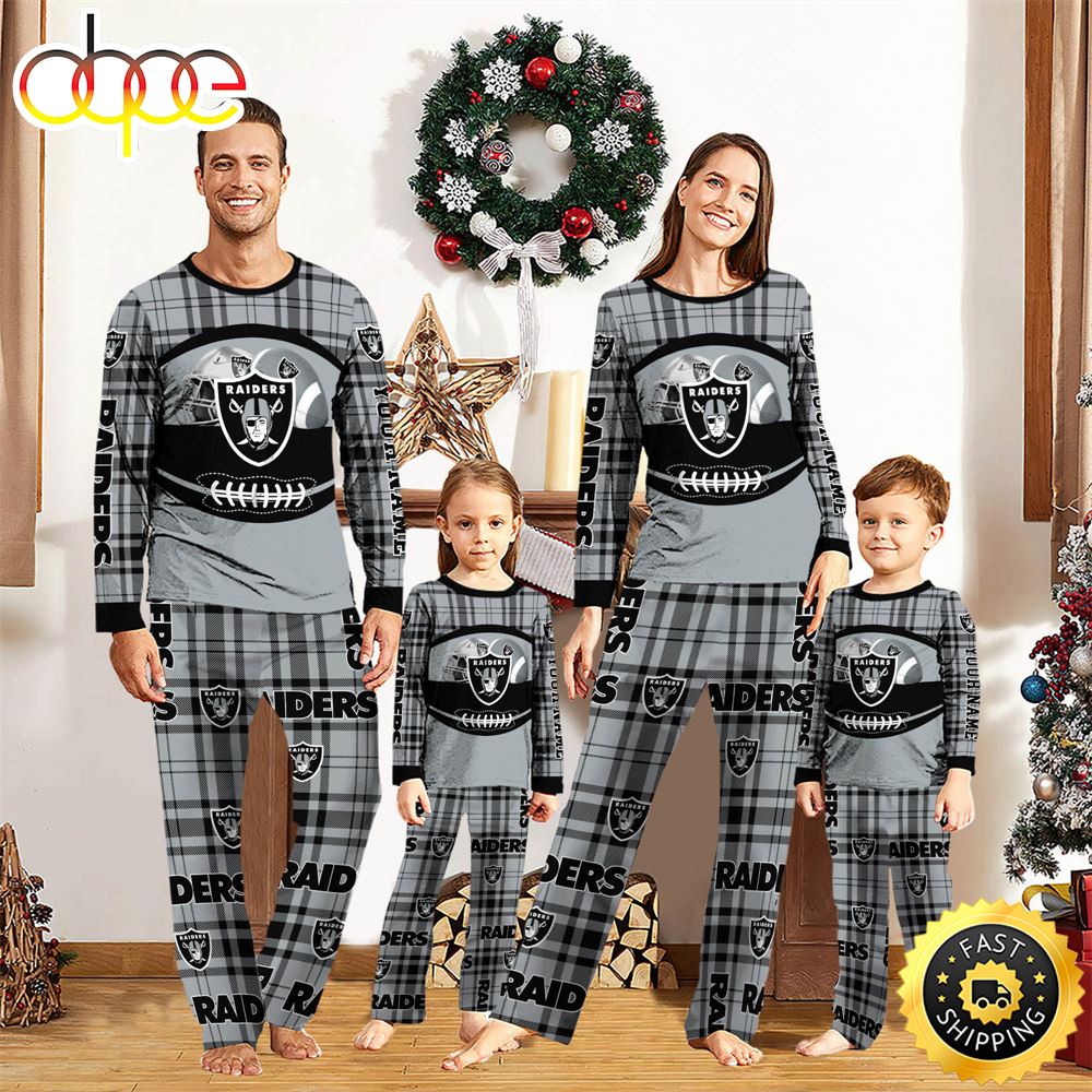 Las Vegas Raiders NFL Custom Your Name Football Team Pajamas bowz3p