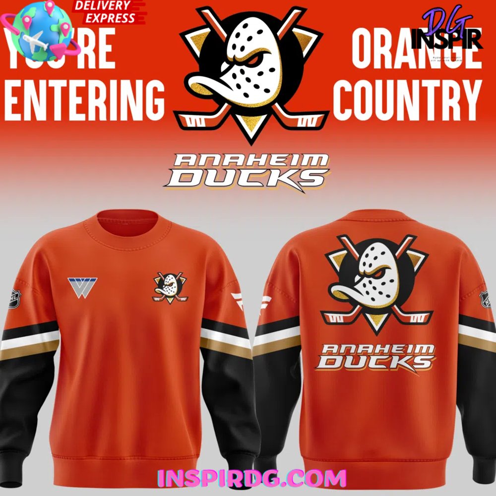 Limited Edition Anaheim Ducks Orange Country Sweater Shirt 1