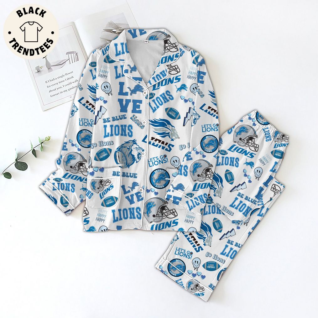 Lions Football BE Blue Masot Design Button Down Pijamas Set e79a05 0