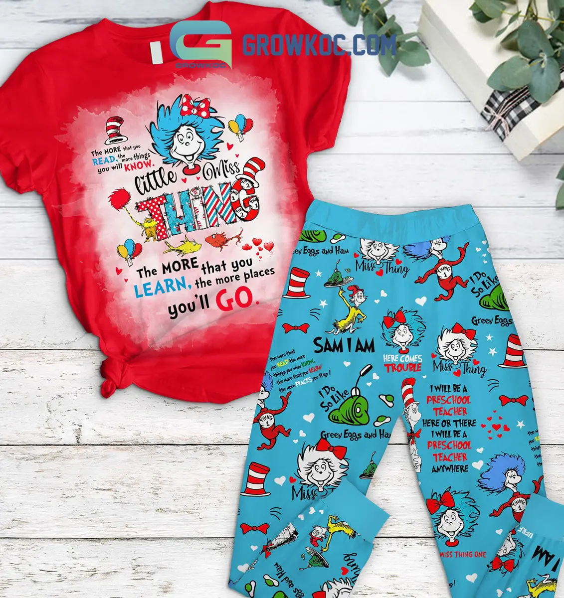 Little Miss Thing Sam I Am Fleece Pajamas Set2B1 NL1sq