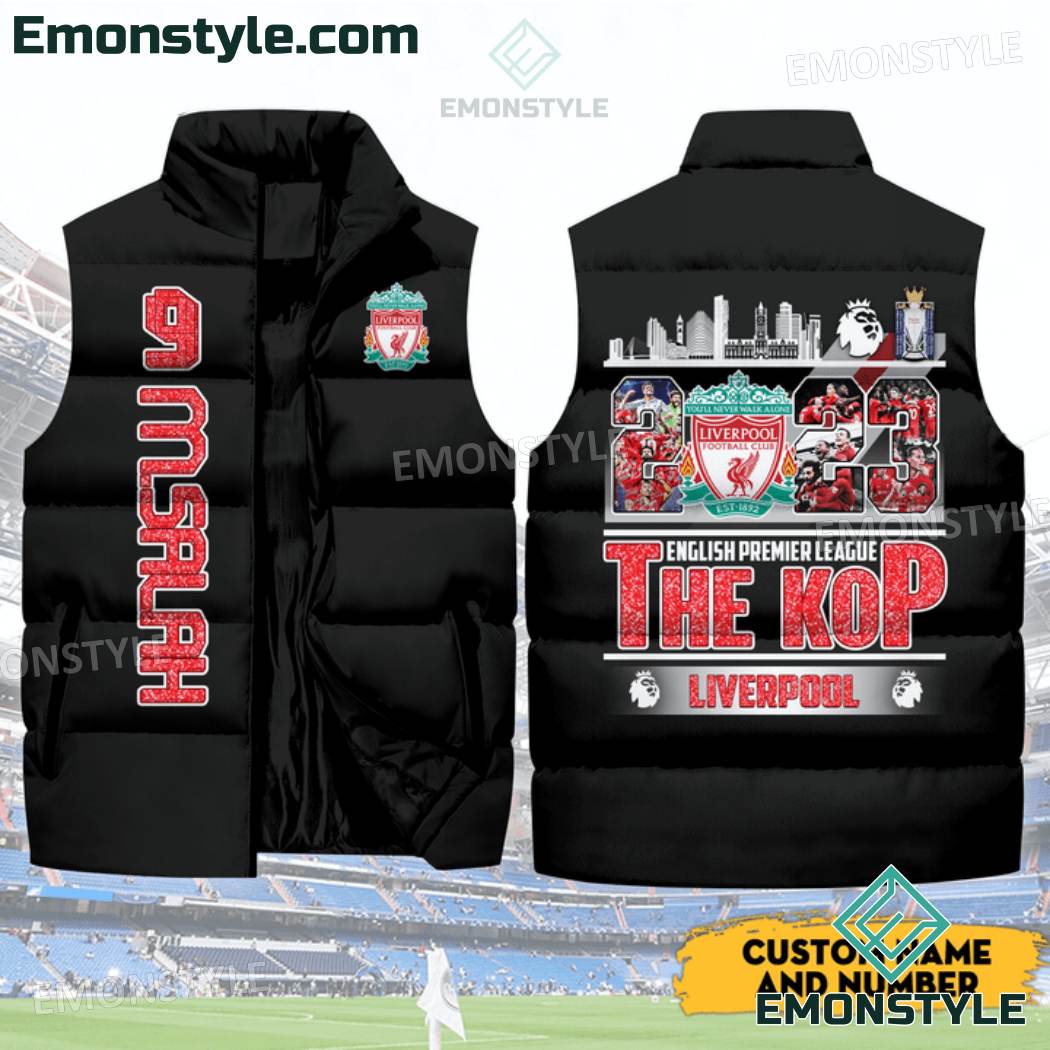 Liverpool 2023 English Premier League The Kop Personalized Puffer Sleeveless Jacket