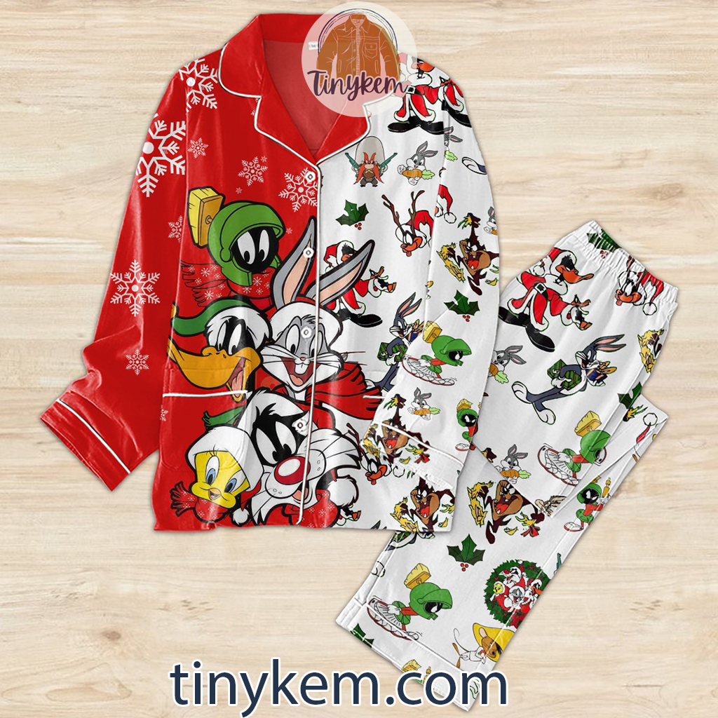 Looney Tunes Christmas Pajamas Set2B1 7qk3t