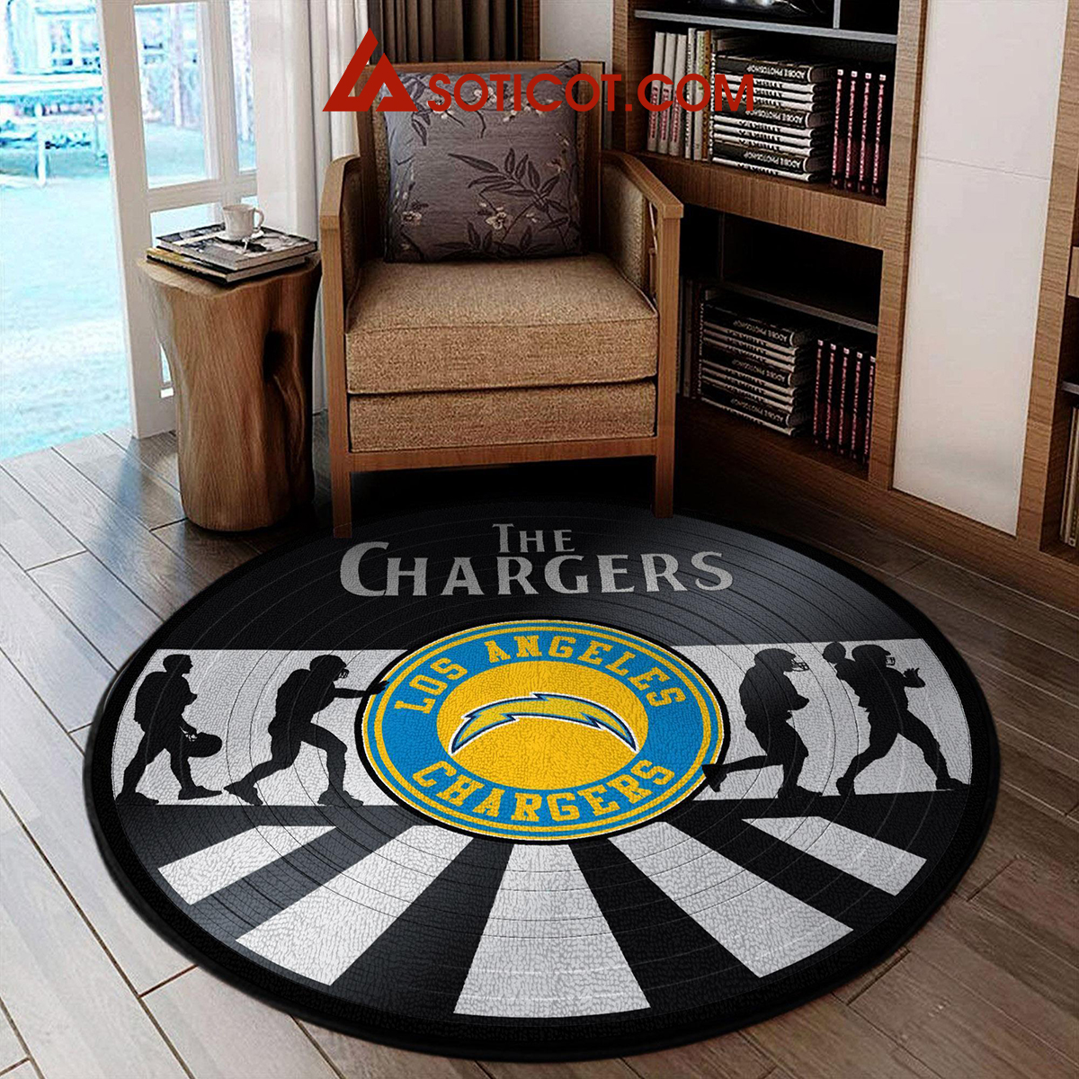 Los Angeles Chargers New Style Sports Round Rug Carpet Livingroom Mat2B1 ovxEN