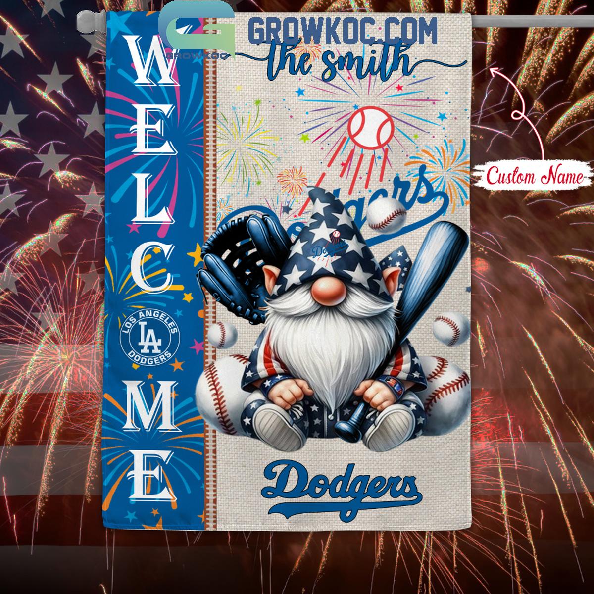 Los Angeles Dodgers Happy 4th Of July Patriot Personalized Garden Flag 1 iLh4D