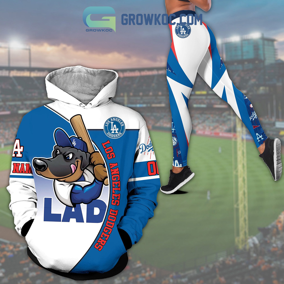 Los Angeles Dodgers Mascot Hoodie Leggings Set2B1 hbaVF