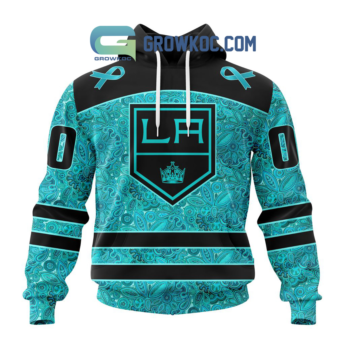 Los Angeles Kings Fight Ovarian Cancer Personalized Hoodie Shirts2B1 7wNyK