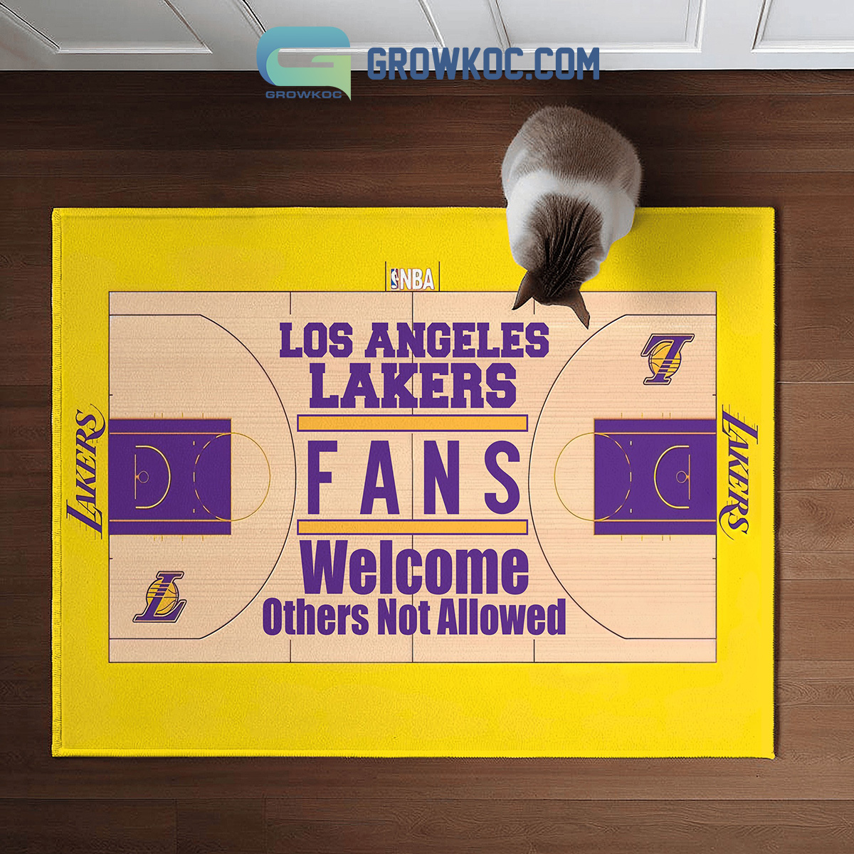 Los Angeles Lakers Fans Welcome Others Not Allowed Doormat2B1 kohDV