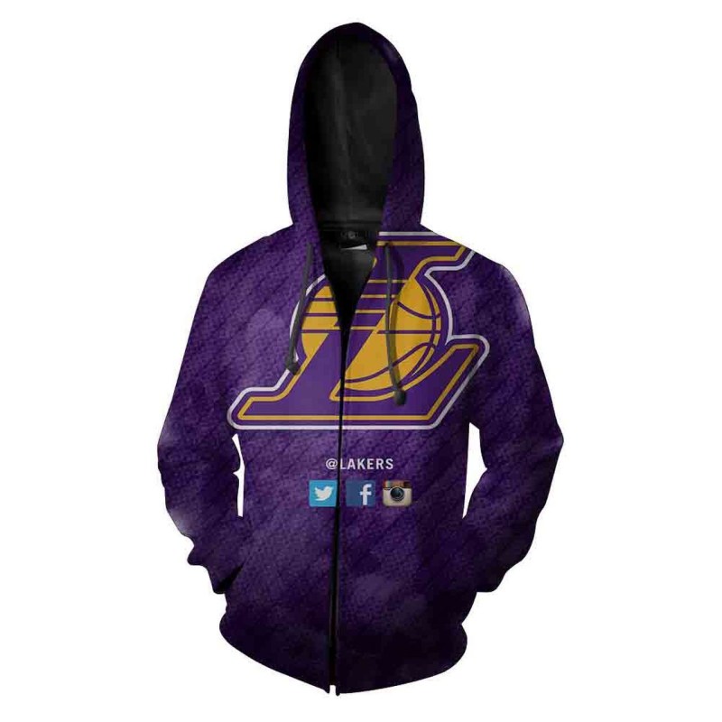 Los Angeles Lakers Nfl 3D All Over Print Zip Up Hoodie Option Custom 3D Hoodies For Men And Women 0