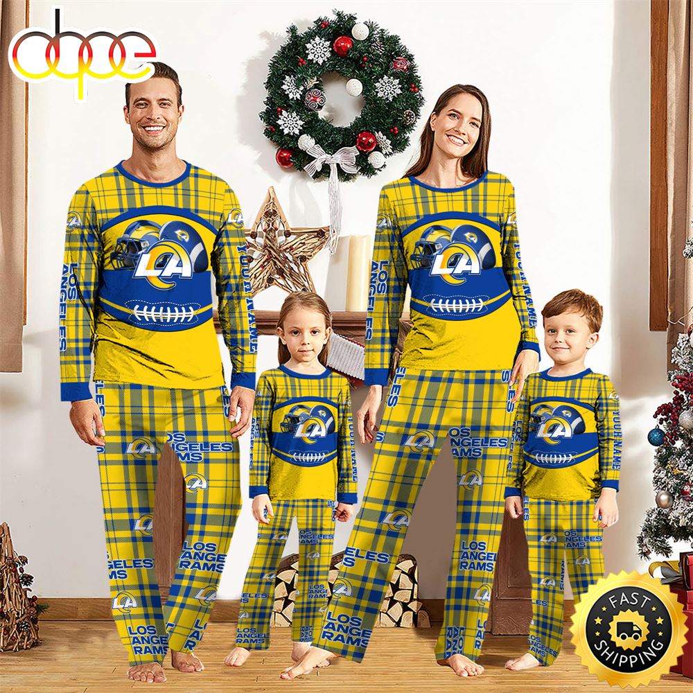 Los Angeles Rams NFL Custom Your Name Football Team Pajamas hqysbc