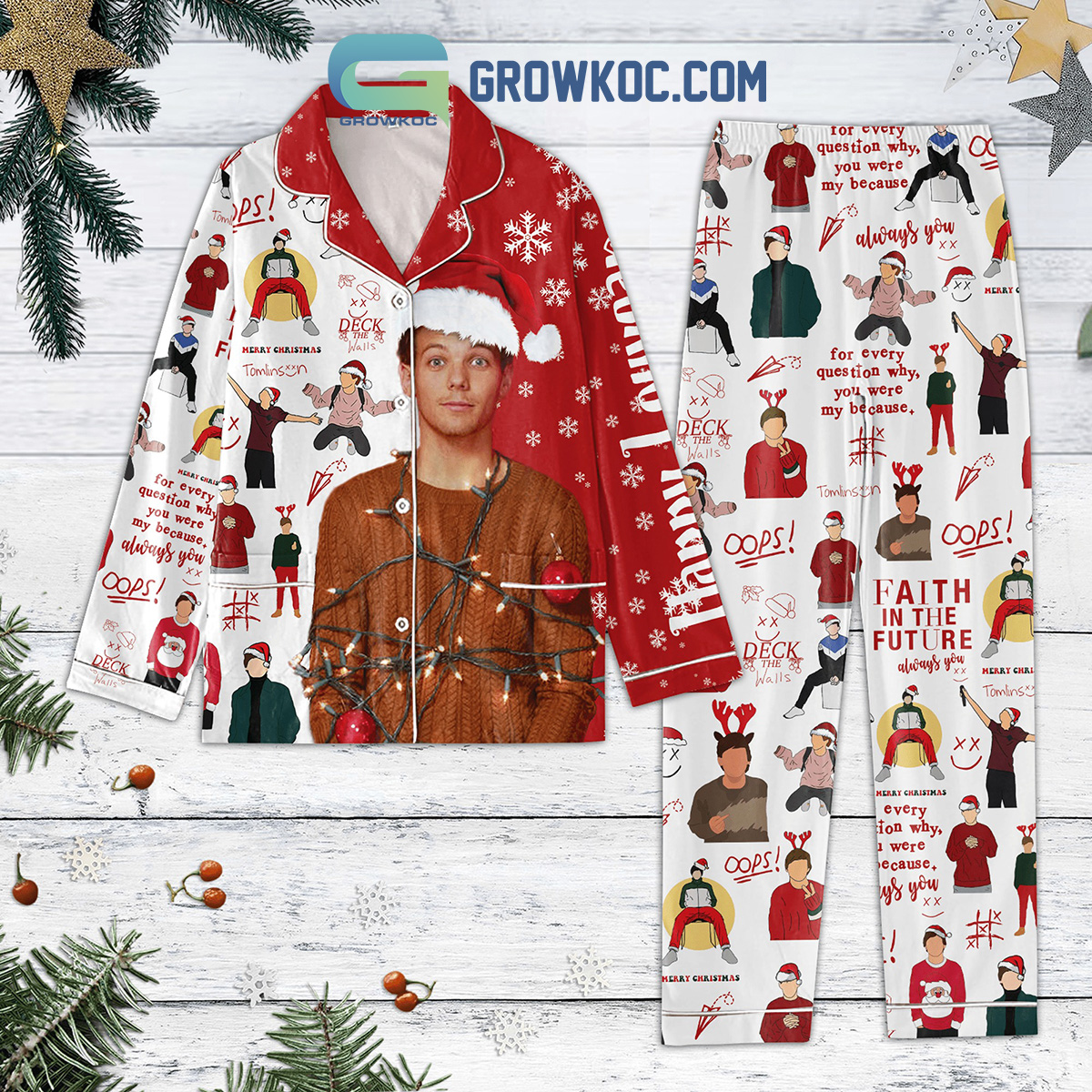 Louis Tomlinson Faith In The Future Always You Christmas Pajamas Set2B1 ZEQpk