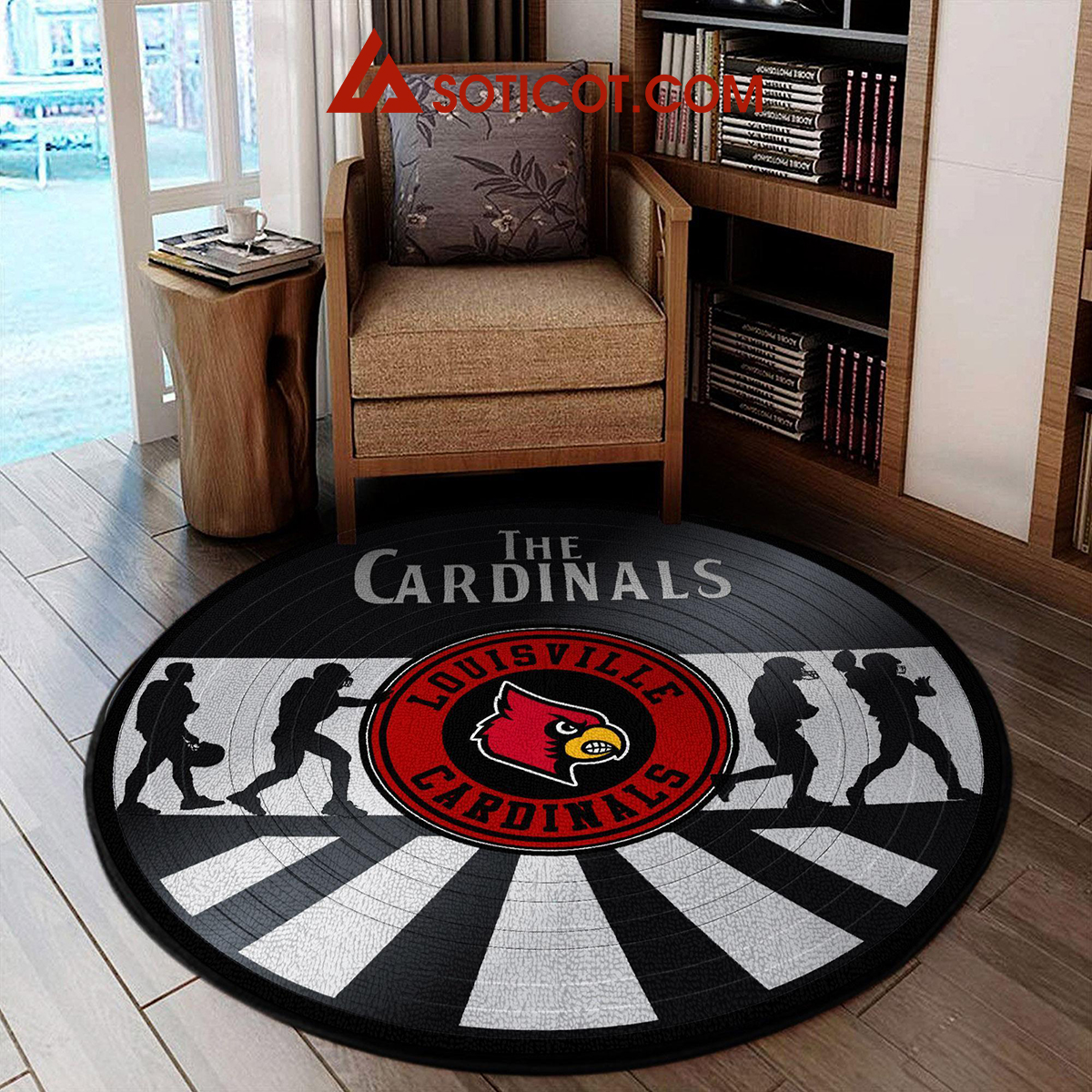 Louisville Cardinals New Style Sports Round Rug Carpet Livingroom Mat2B1 00voj