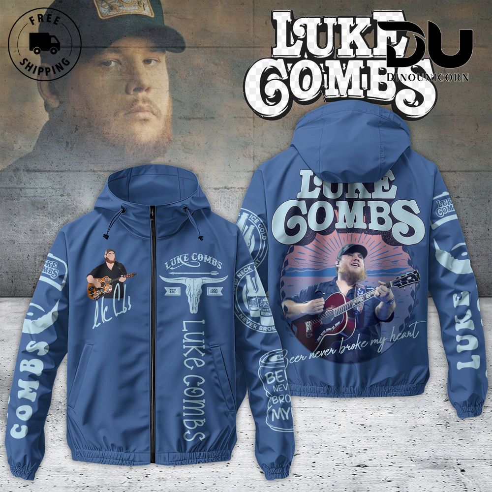 Luke Combs Beer Never Broke My Heart Limited Edition Windbreaker Jacket 1