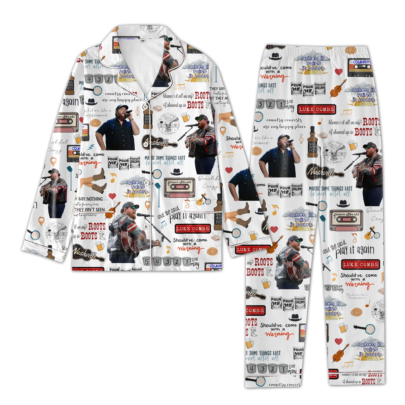 Luke Combs Icons Bundle Pajamas Set2B1 8xnYu