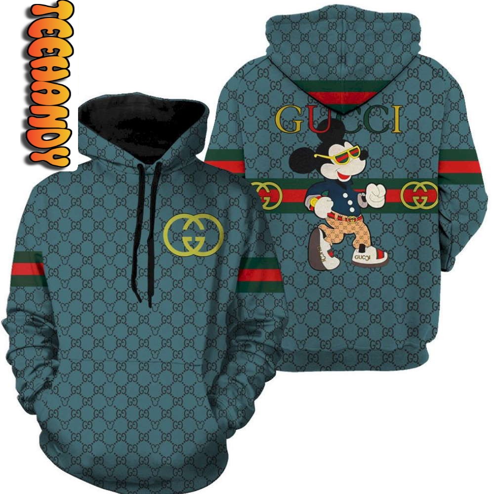 Luxurious Disney Gucci Mouse Luxury Brand Custom All Over Print Hoodie 0