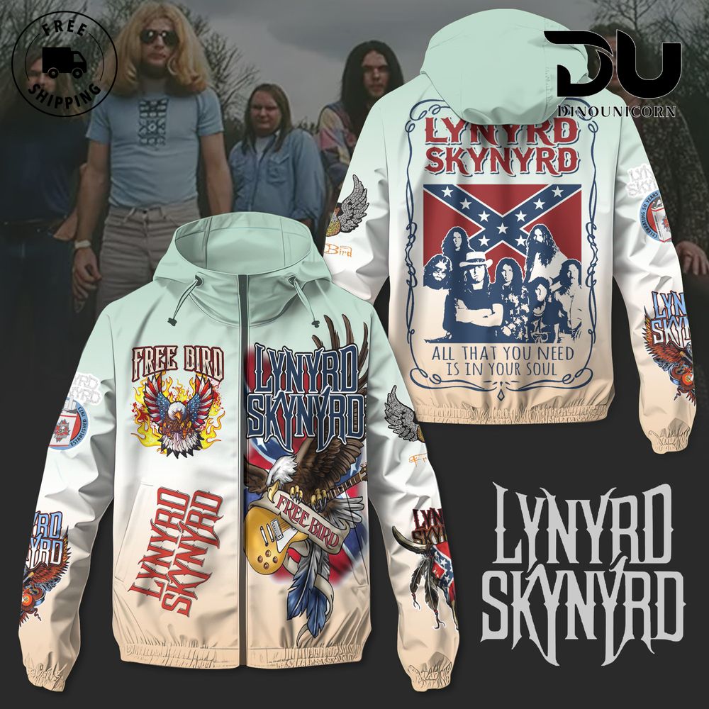 Lynyrd Skynyrd Free Bird Windbreaker Outdoor Jacket 1