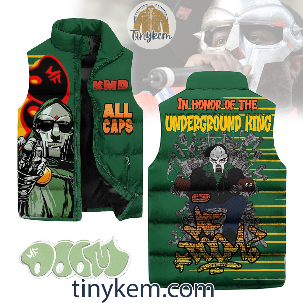 MF Doom Green Puffer Sleeveless Jacket2B1 29GIg