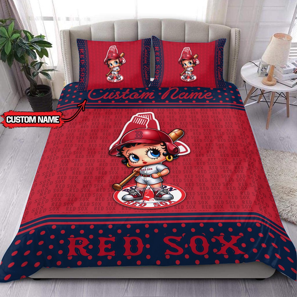 MLB Boston Red Sox Bedding Set Betty Boop Baseball Bedding Set 1