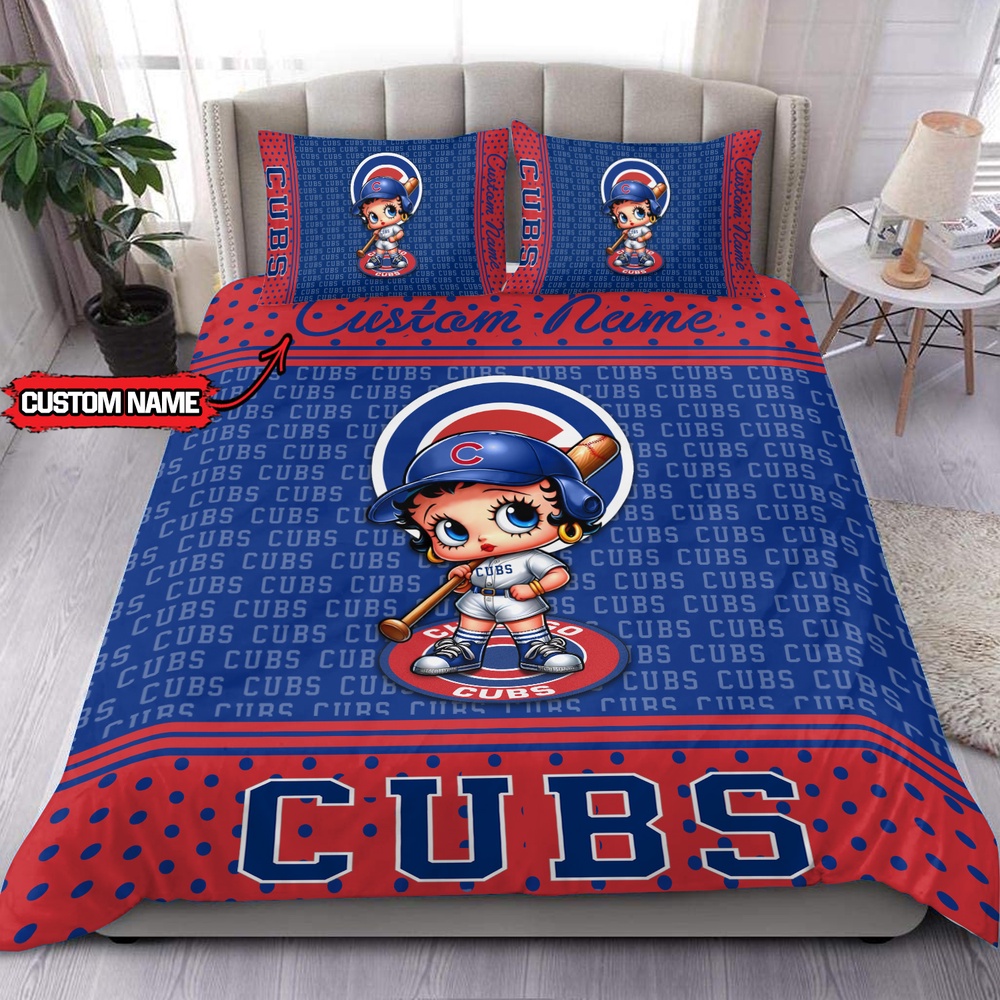 MLB Chicago Cubs Bedding Set Betty Boop Baseball Bedding Set 1