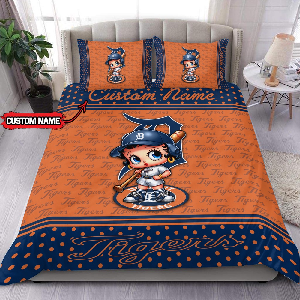 MLB Detroit Tigers Bedding Set Betty Boop Baseball Bedding Set 1