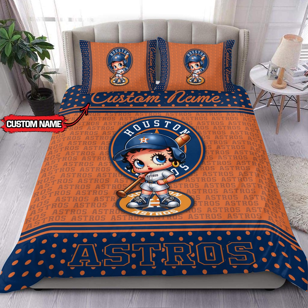 MLB Houston Astros Bedding Set Betty Boop Baseball Bedding Set 1