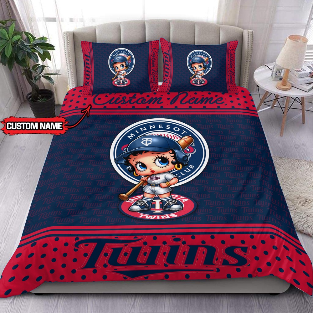 MLB Minnesota Twins Bedding Set Betty Boop Baseball Bedding Set 1