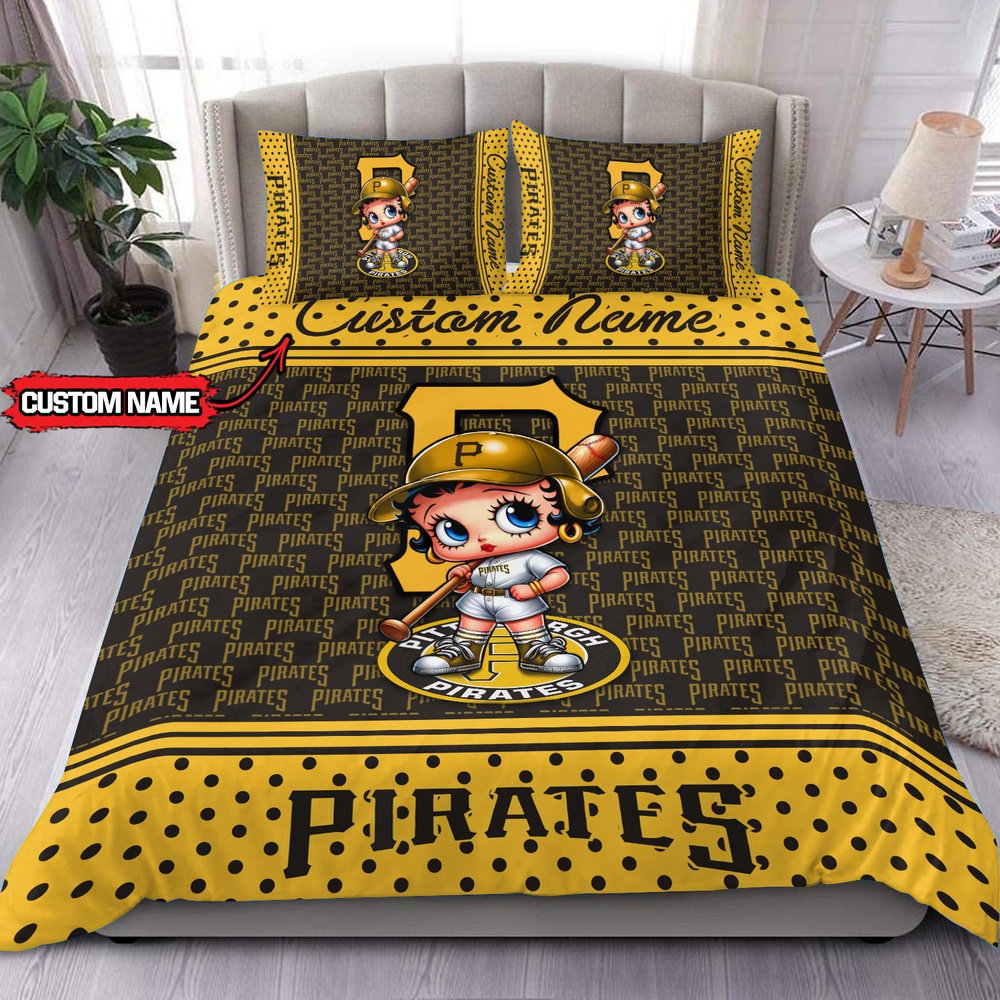 MLB Pittsburgh Pirates Bedding Set Betty Boop Baseball Bedding Set 1