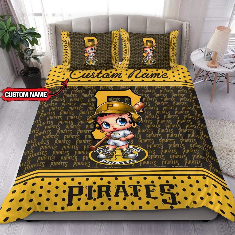 MLB Pittsburgh Pirates Bedding Set Betty Boop Baseball Bedding Set 1