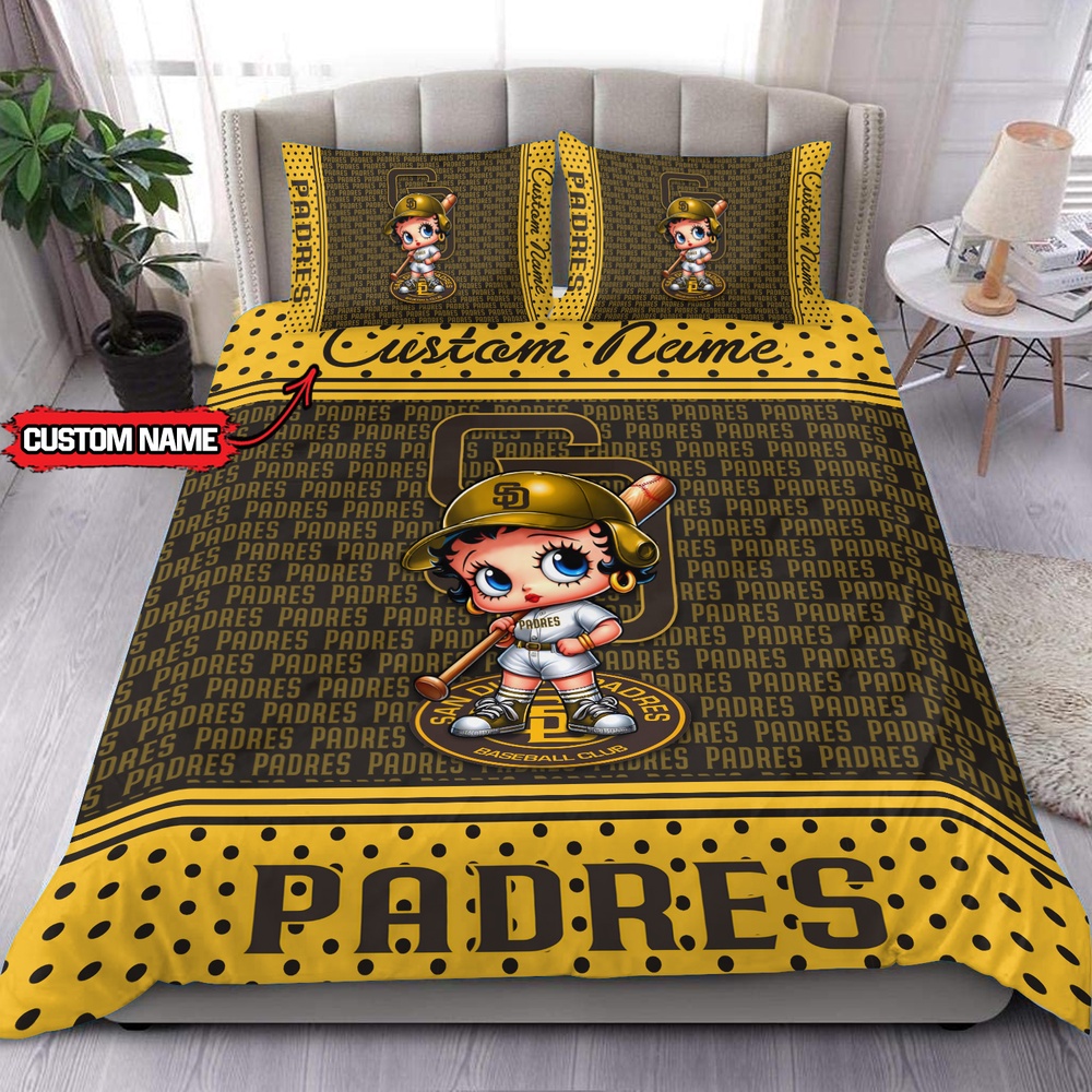 MLB San Diego Padres Bedding Set Betty Boop Baseball Bedding Set 1