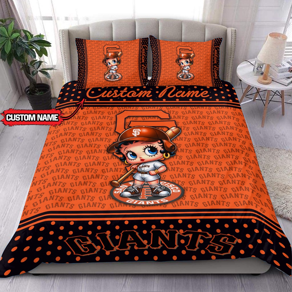 MLB San Francisco Giants Bedding Set Betty Boop Baseball Bedding Set 1