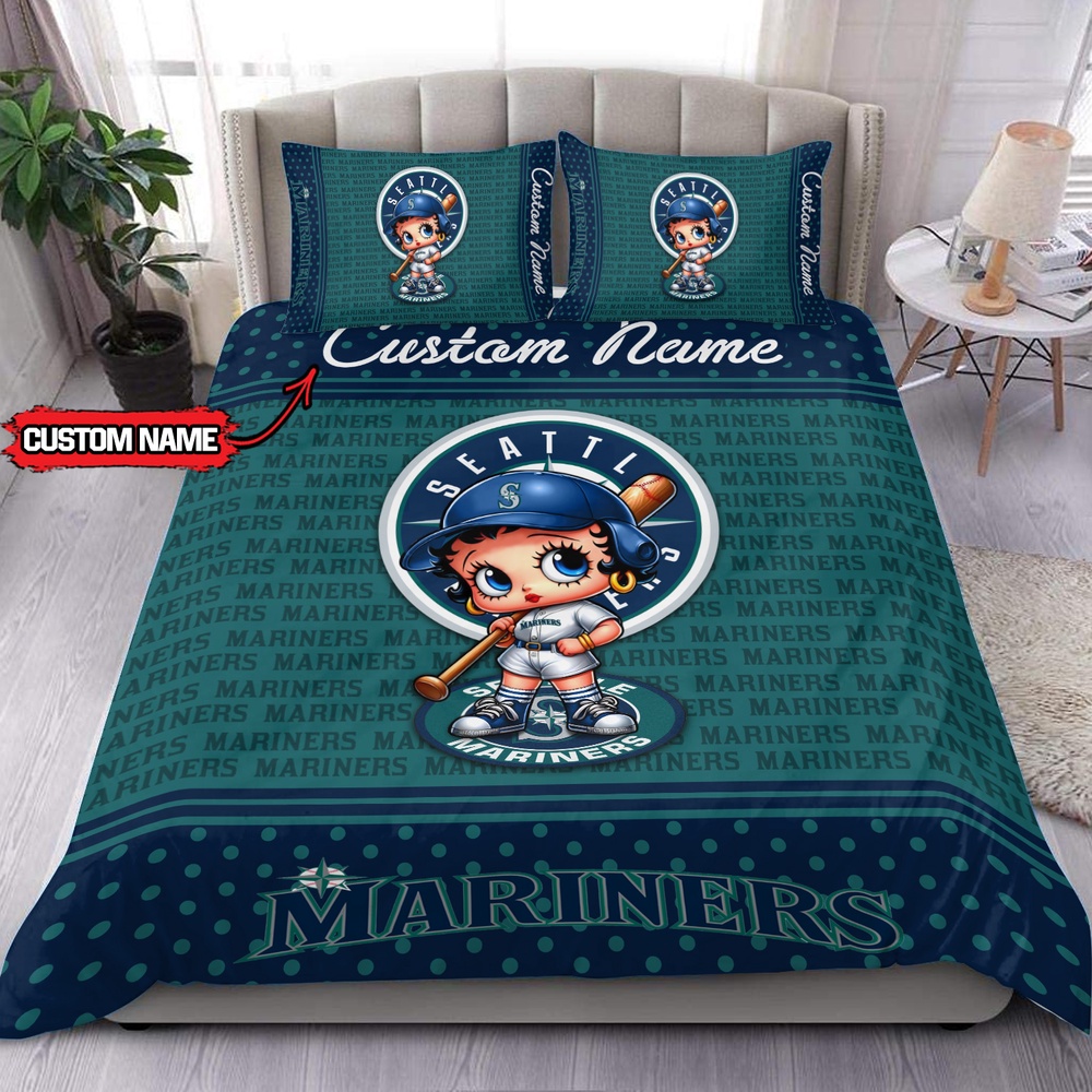 MLB Seattle Mariners Bedding Set Betty Boop Baseball Bedding Set 1