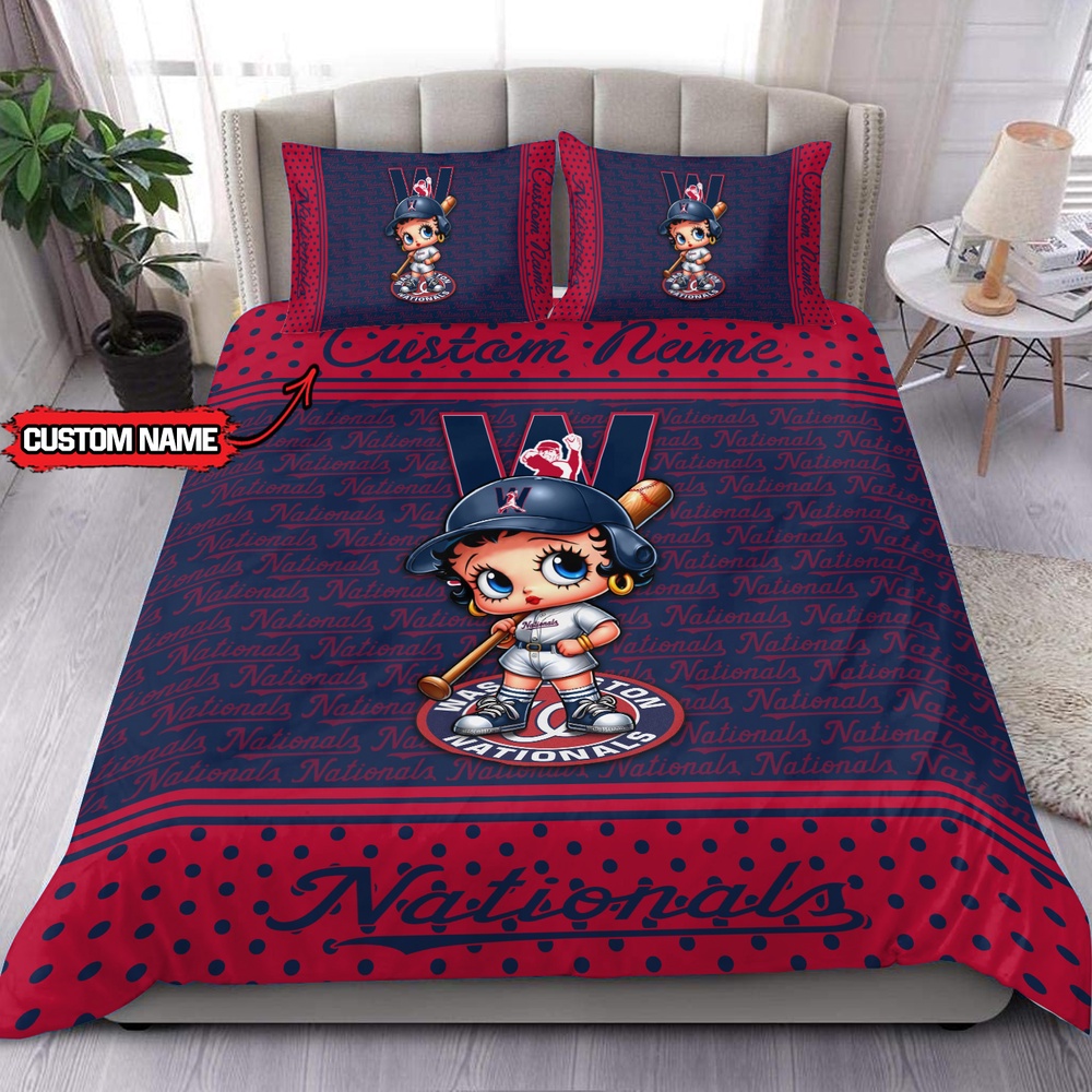 MLB Washington Nationals Bedding Set Betty Boop Baseball Bedding Set 1