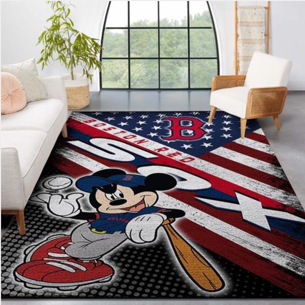 MLB Boston Red Sox Area Rug Logo Mickey Us Style Nice Gift Home Decor 1 sxndcb