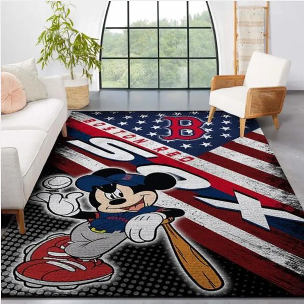 MLB Boston Red Sox Area Rug Logo Mickey Us Style Nice Gift Home Decor 1 sxndcb