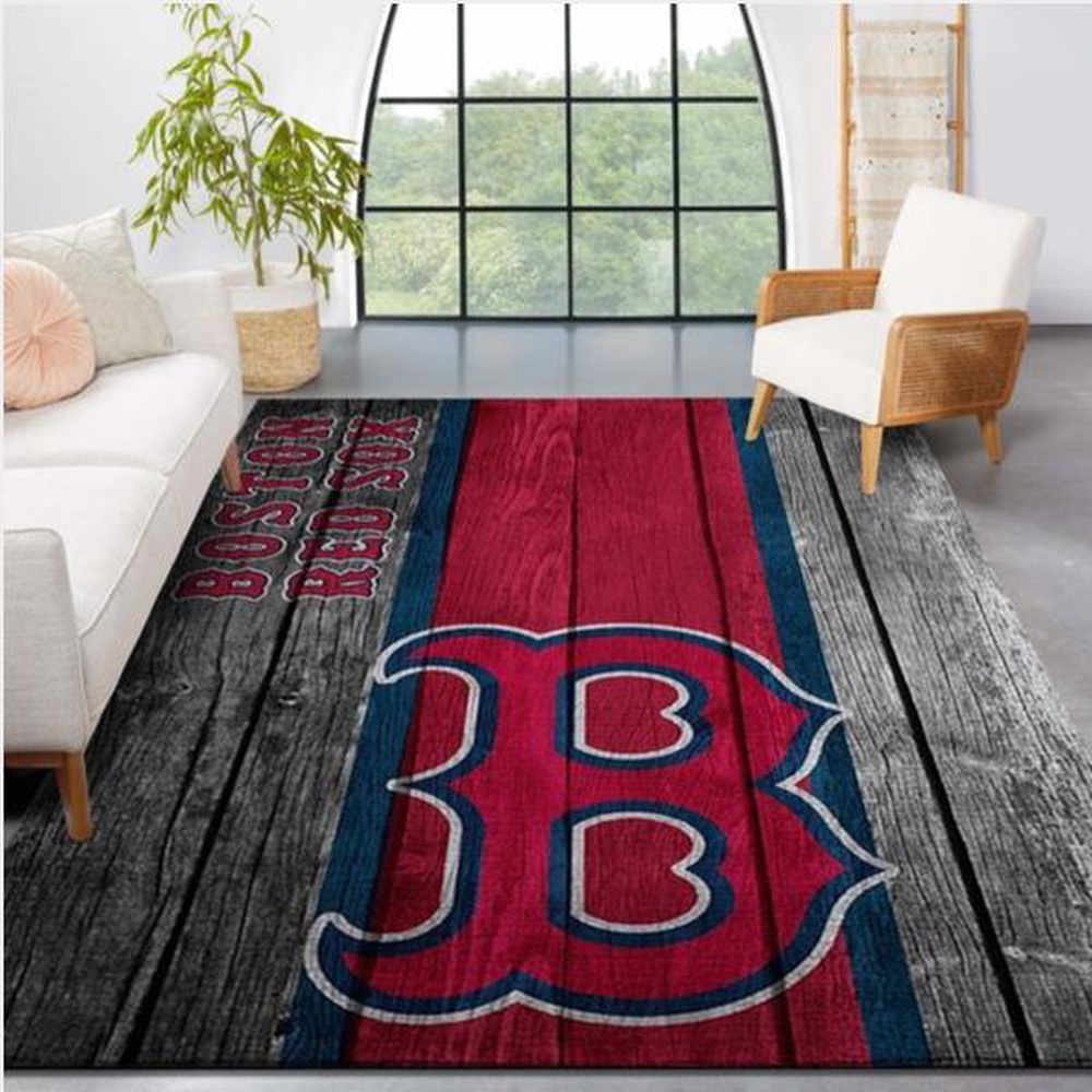 MLB Boston Red Sox Area Rug Logo Wooden Style Style Nice Gift Home Decor 1 dconqg