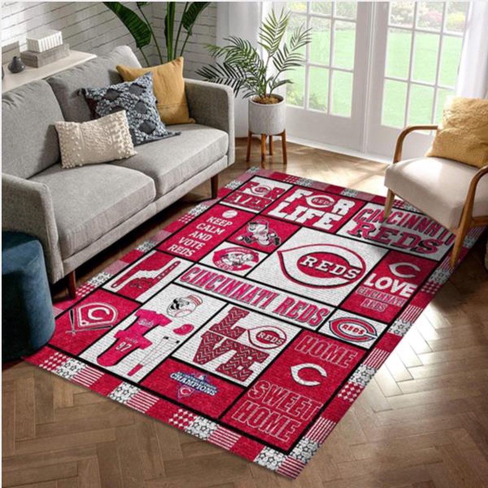 MLB Cincinnati Reds Area Rug Bedroom Rug Christmas Gift US Decor 1 cajdzb