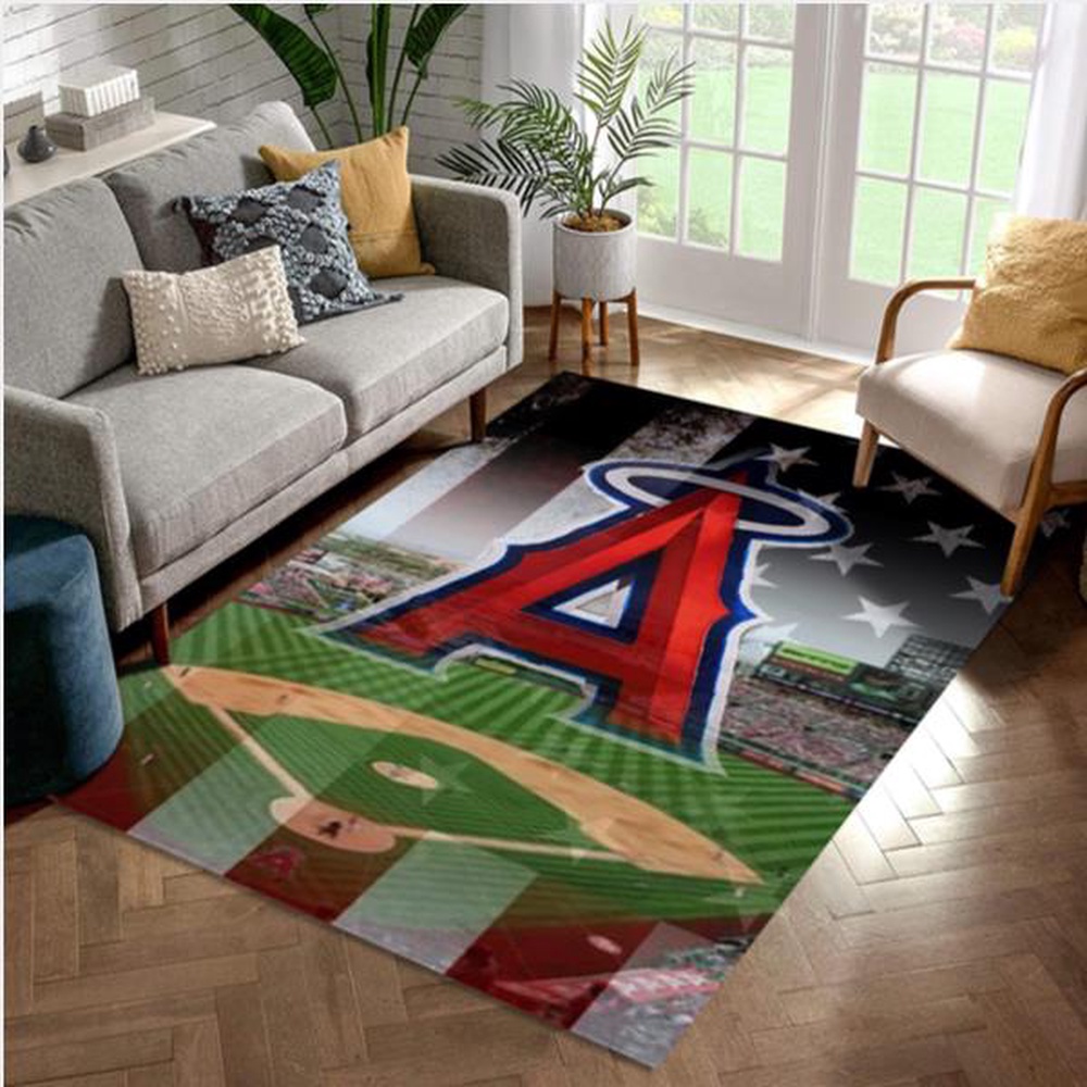 MLB Los Angeles Angels Club Logo Area Rug Bedroom Rug Home US Decor 1 prw0gf