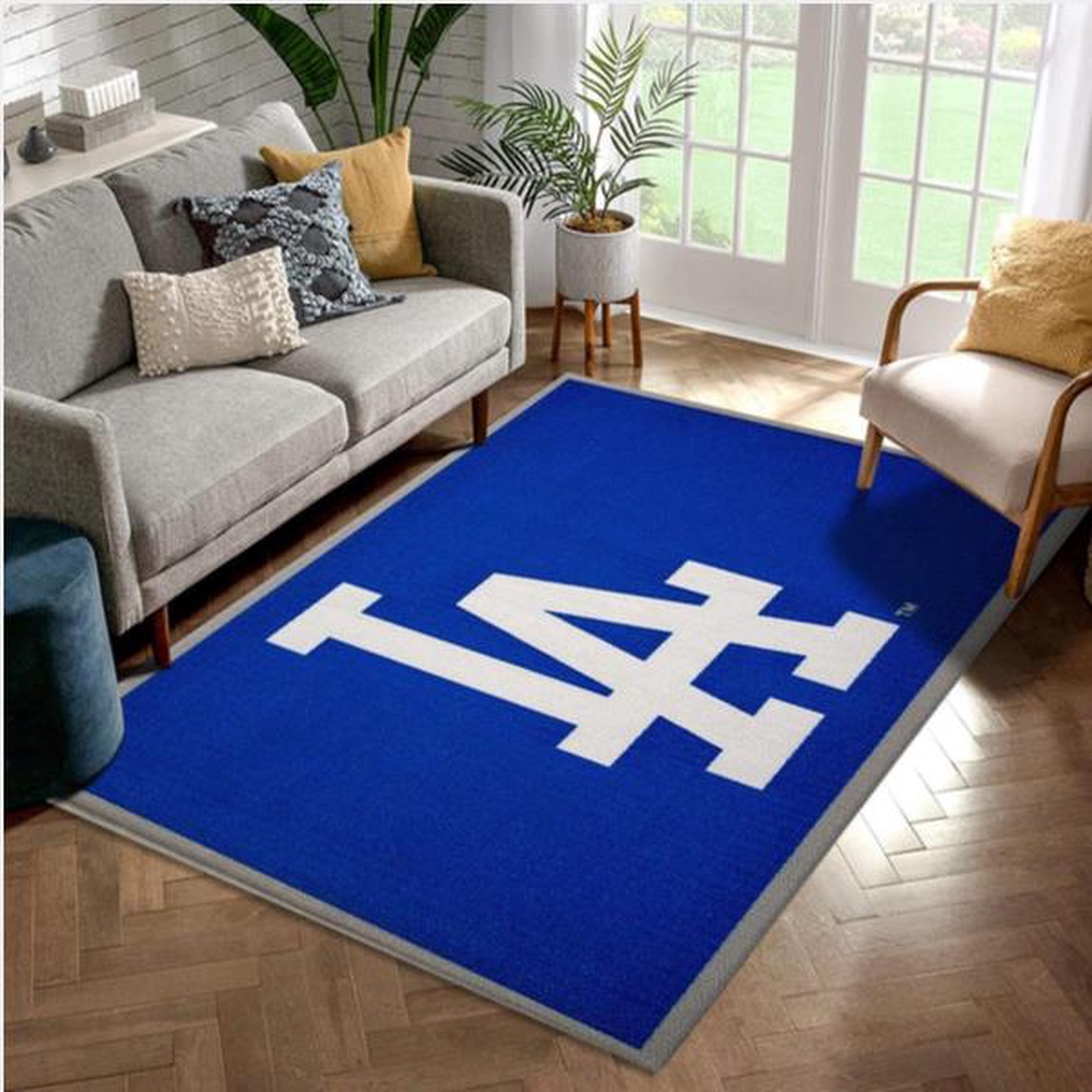MLB Los Angeles Dodgers Logos Living Room Rug Christmas Gift US Decor 1 jmmx4w