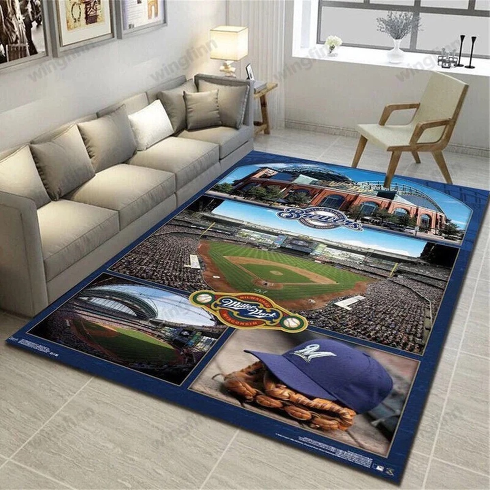 MLB Milwaukee Brewers 11 Area Rug Living Room Rug Home Decor Carpet Custom Size And Printing 1 cb4oez