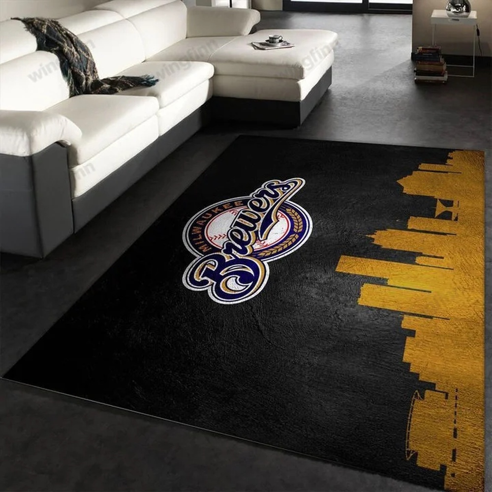 MLB Milwaukee Brewers 15 Area Rug Living Room Rug Home Decor Carpet Custom Size And Printing 1 wrm7mp