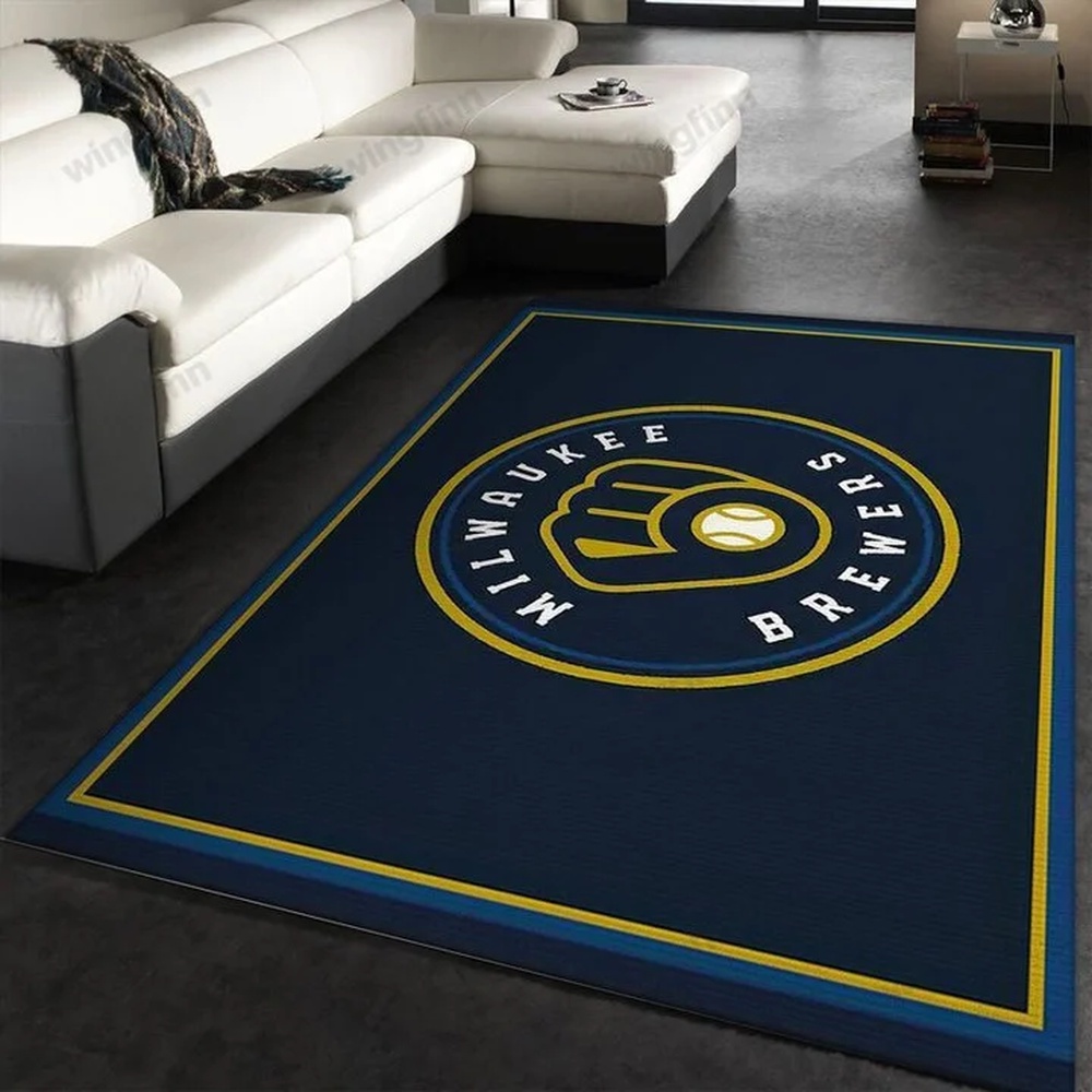 MLB Milwaukee Brewers 17 Area Rug Living Room Rug Home Decor Carpet Custom Size And Printing 1 ut3czp
