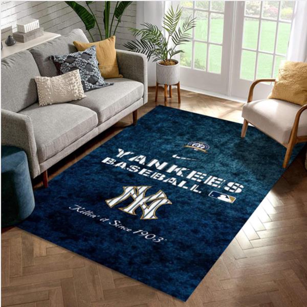 MLB New York Yankees Club Area Rug For Sport Lover Bedroom Rug Home US Decor 1 oda0qb