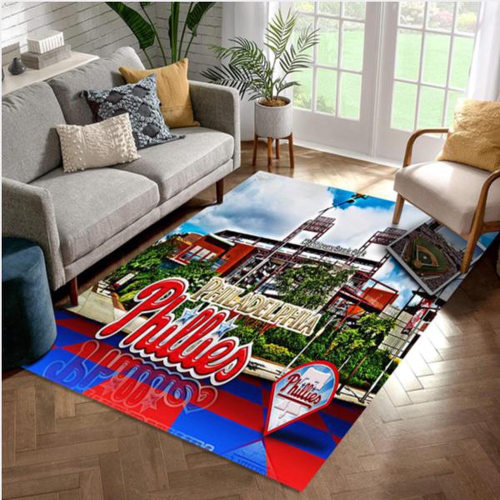 MLB Philadelphia Phillies Area Rug For Sport Lover Bedroom Rug Home US Decor 1 b651ps